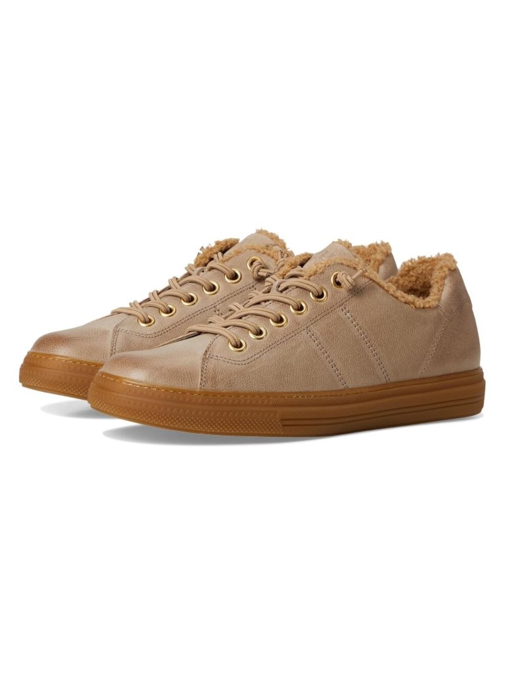 $470 PAUL GREEN HADLEY FLUFF FUR LEATHER SNEAKER SHOES ALPACA 9 US (TF4)
